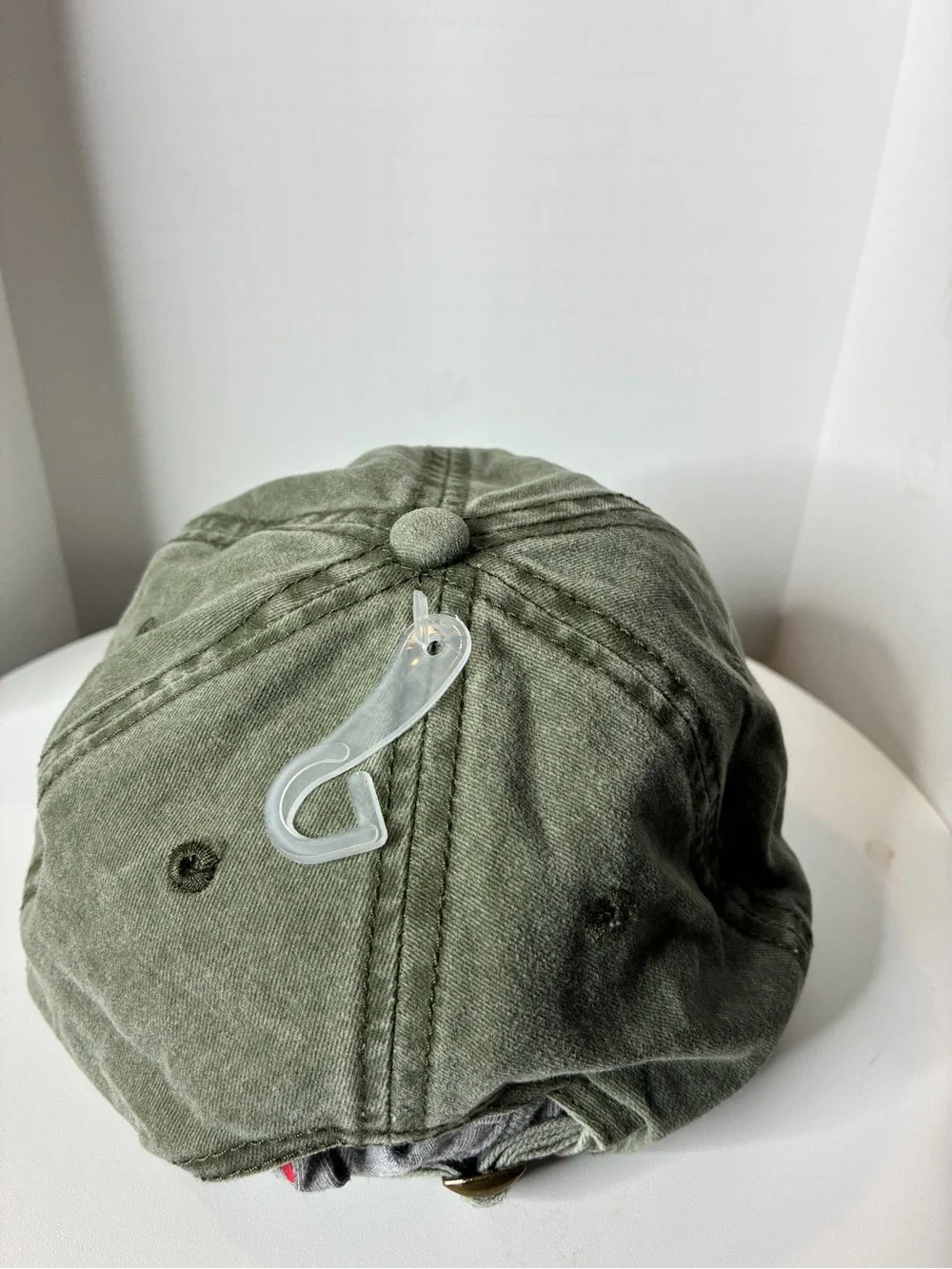 Women’s Olive Green Baseball Cap with Decorative Beading